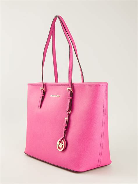 michael kors jet set pocket tote in pink|jet set small michael kors.